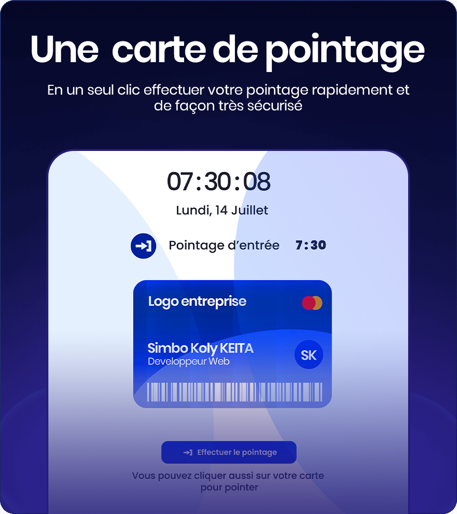 Interface de pointage rapide - Gestion RH